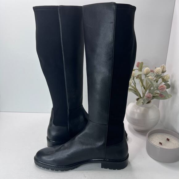 Stuart Weitzman City Stretch Leather Knee High Boots Black Women's 12B Tried On - Picture 6 of 9